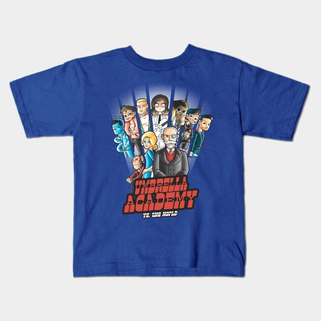 Umbrella academy vs the world Kids T-Shirt by Cromanart